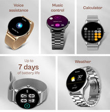 Load image into Gallery viewer, Noise Crew Go with 1.39" Display, BT Calling with Metal Strap and 7 Days Battery Life Smartwatch (Gold Link Strap, Regular)