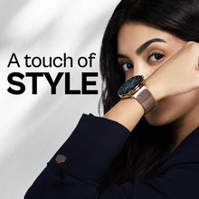 Load image into Gallery viewer, Noise Crew Go with 1.39&quot; Display, BT Calling with Metal Strap and 7 Days Battery Life Smartwatch  (Gold Link Strap, Regular)
